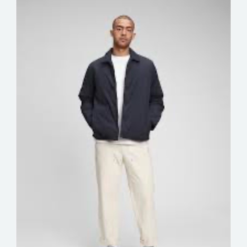 GAP nylon coach jacket in moonlight night black